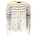 Piazza Sempione Ivory Polka Dot Knit Cardigan and Tank Top Sweater Set - Autre Marque