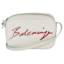 Balenciaga Logo XS Everyday Camera White Leather Crossbody Bag