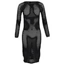 Tom Ford Perforated Dress in Black Wool