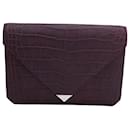 Alexander Wang Embossed Prisma Envelope Clutch in Burgundy Leather