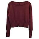 Theory Knit Sweater in Burgundy Wool	
