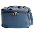 Borsa a tracolla Louis Vuitton vintage Vanity Case Epi azzurra