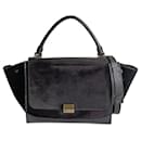 Céline Trapèze bag in black patent leather and suede