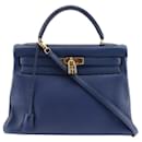 Hermes Clemence Kelly 32 Leather Handbag in Good condition - Hermès