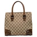 Gucci GG Canvas Nailhead Tote  Canvas Handbag 120895 in Good condition