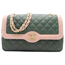 Chanel Brown CC Quilted Lambskin Two-Tone Flap