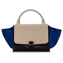 Celine Black Small Tricolor Trapeze Satchel - Céline