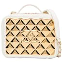 Chanel Gold Medium Lambskin Golden Plate Vanity Case