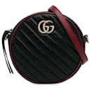 Gucci Black Mini Torchon GG Marmont Round Crossbody Bag