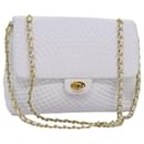BALLY Quilted Chain Shoulder Bag Leather White Auth yk12523 - Bally
