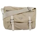 PRADA Shoulder Bag Nylon Beige Auth 74401 - Prada