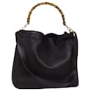 GUCCI Bamboo Shoulder Bag Leather 2way Black 001 1577 Auth 74564 - Gucci
