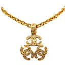 Collar de cadena Chanel Triple CC Collar de metal en excelentes condiciones
