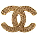 Chanel CC Logo Brosche Metallbrosche in gutem Zustand