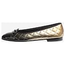 Gold patent quilted metallic ballet flats - size EU 40 - Chanel