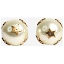 Cream pearl star detail tribal earrings - Christian Dior