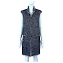 Favoloso gilet giacca in tweed blu - Chanel