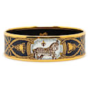 Bracelet large en émail Hermès Grand Apparat noir