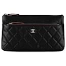 Chanel Black Caviar Double Zip Cosmetic Case