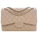 Chanel Brown Jumbo Classic Caviar Double Flap