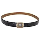 CEINTURE CARTIER SANTOS EN CUIR CROCODILE MARRON TAILLE 95 CROCO LEATHER BELT - Cartier