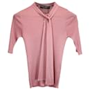 Dolce & Gabbana Serafino Sweater with Bow in Pink Silk