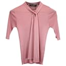 Dolce & Gabbana Maglione Serafino con Fiocco in Seta Rosa