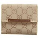 Cartera compacta Gucci GG Canvas Cartera corta de lona 112716 en buen estado