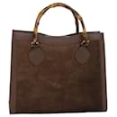 GUCCI Bamboo Tote Bag Suede Brown 002 2853 0260 0 Auth 75116 - Gucci
