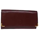 CARTIER Clutch Bag Leather Wine Red Auth bs14298 - Cartier