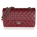 Chanel Burgundy Quilted Caviar Medium Classic Double Flap Bag