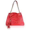 Borsa Gucci Soho Disco Chain Tote in pelle di vitello martellata rossa