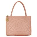 Chanel CC Caviar Medallion Tote Bolsa de couro em bom estado