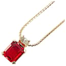 Dior Ruby Pendant Necklace Metal Necklace in Excellent condition