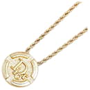 Dior Logo Medal Necklace Gold Plated in Very Good Condition