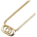 Collar de cadena con logo de CD Dior Collar de metal en excelentes condiciones