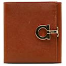 Salvatore Ferragamo Gancini Bifold Wallet  Leather Short Wallet AQ-22 0117 in Good condition