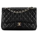 Chanel Jumbo Classic Caviar Double Flap Bag Leather Shoulder Bag in Good condition