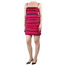 Pink sleeveless tiered ruffle silk mini dress - size UK 8 - Chanel