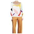 Top blanco estampado con escote en V - talla UK 8 - Missoni