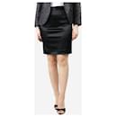 Black satin pencil midi skirt - size UK 14 - Dolce & Gabbana