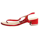 Rote Wildledersandalen mit T-Riemen - Größe EU 40 - Chanel