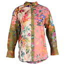 Camisa com painéis estampados Zimmermann Tropicana em algodão multicolorido