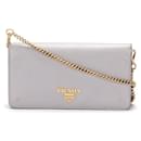 Prada Saffiano Wallet on Chain Leather Crossbody Bag 85 in Good condition
