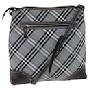 BURBERRY Nova Check Blue Label Bolso de hombro Nylon Negro Auth bs14431 - Burberry