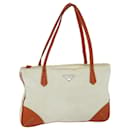 PRADA Einkaufstasche Nylon Beige Orange Auth 75334 - Prada