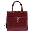 SAINT LAURENT Uptown Small Bag Hand Bag Leather Red Auth bs14495 - Saint Laurent