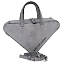 BALENCIAGA Triangle Duffle XS Hand Bag Leather 2way Silver 531048 Auth 74610 - Balenciaga