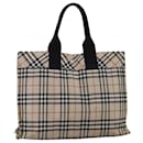 BURBERRY Nova Check Blue Label Handtasche Nylon Beige Auth yb561 - Burberry