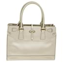 Salvatore Ferragamo Gancini Handtasche aus Leder Gold Auth am6263